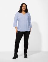 Bluse - Allover-Muster - hellblau