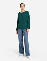 Maglia a manica lunga - Loose Fit - verde scuro