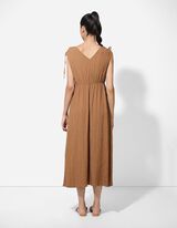 A-vonalú ruha - V-kivágás - világos barna