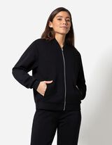 Sweatjacke - Modal-Anteil - schwarz