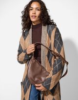 Tasche - Lederoptik - dunkelbraun