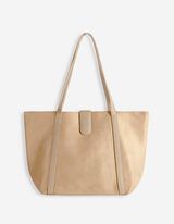 Tasche - Wildlederimitat - beige