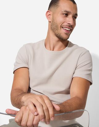 T-Shirt - einfarbig - beige