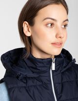 Pre&scaron;it brezrokavnik - Kapuca - temno modra