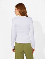 Langarmshirt - Modal-Anteil - wei&szlig;