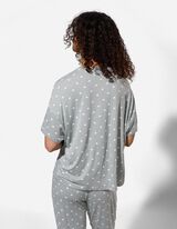 Pyjama Set aus Shirt und Hose - Viskose - t&uuml;rkis