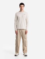 Tričko s dlhými rukávmi - Dvojvrstvový vzhľad - bezova