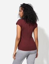 Camicia in maglia - Misto viscosa - rosso scuro