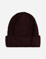 Mütze - Rippstrick - dunkelrot