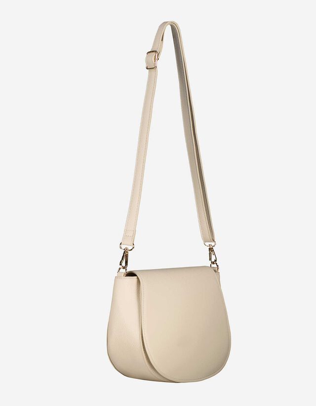 Borsa a tracolla - Linguetta con bottone automatico - beige