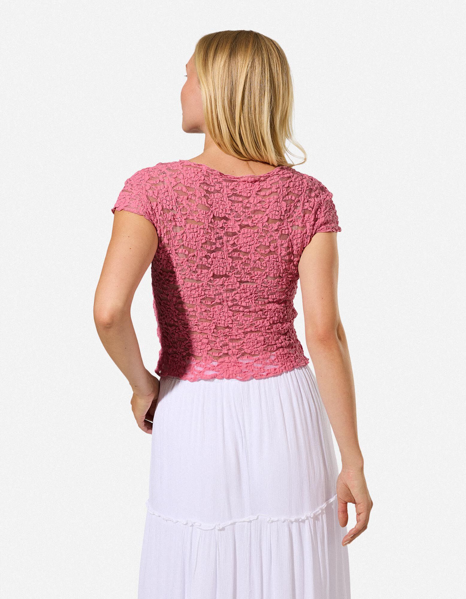T-shirt - Geschulpte zoom - Lichtroze