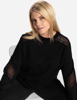 Sweatshirt - Metallic-Details - Schwarz