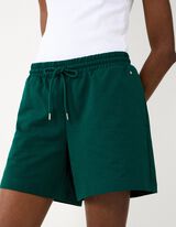Shorts - Baumwoll-Mix - Dunkelgr&uuml;n