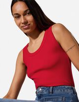 Top - Rippenstruktur - rot