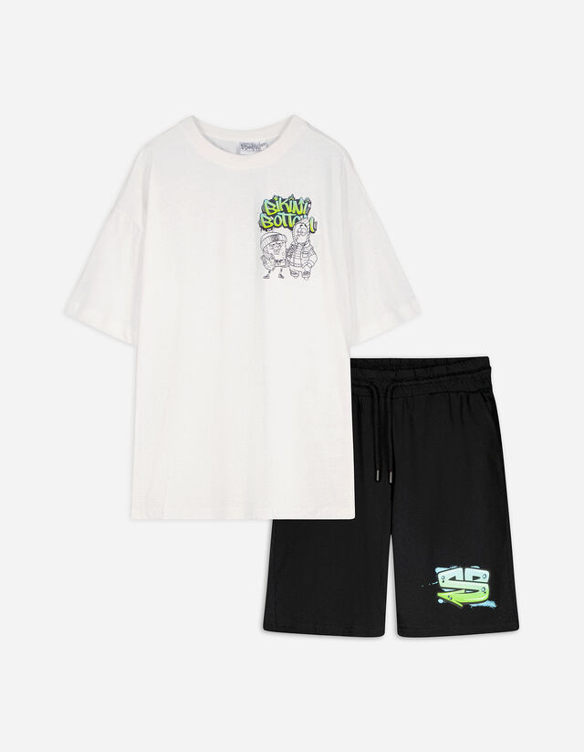 Set majice i šortsa  - Sunđer Bob - bela