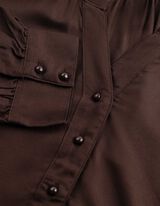 Bluse - einfarbig - Dunkelbraun