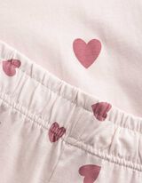 Pyjama Set aus Shirt und Shorts - Allover-Muster - Rosa
