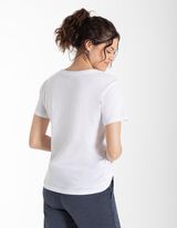 T-shirt - nadruk - bialy