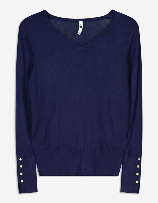 Pullover - Misto viscosa - blu scuro