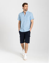 Hemd - Leinen - blau