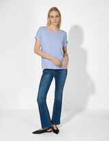 T-Shirt - Viskose-Mix - hellblau