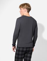 Felsőből és nadrágból álló pizsama szett - Dzsörzé - sötétszürke