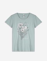 T-shirt - błyszczący nadruk - zielony