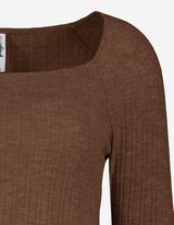 Majica dugih rukava - Me&scaron;avina viskoze - braon