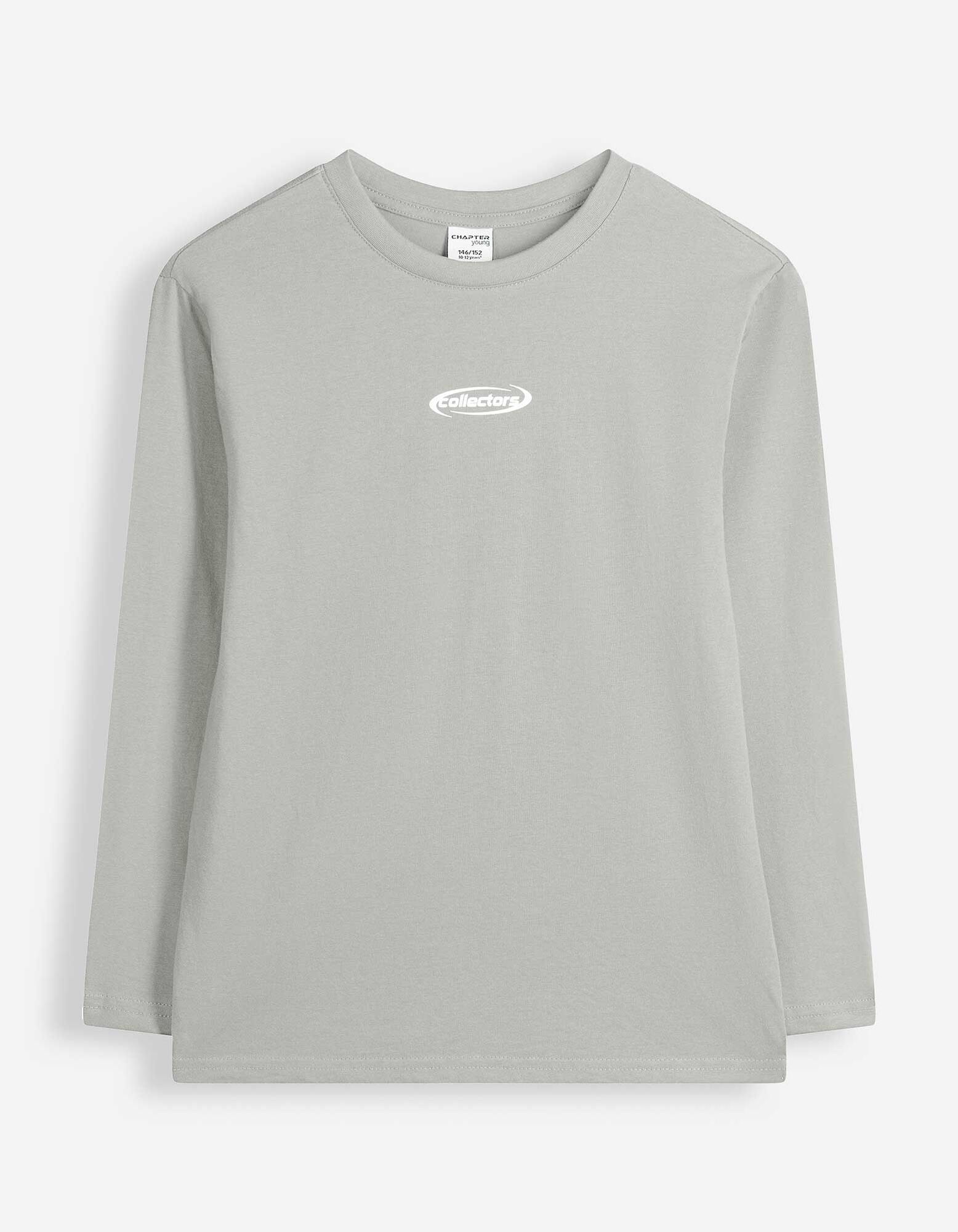 Langarmshirt - Frontprint - Hellgr&uuml;n