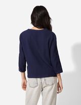 Bluse - einfarbig - dunkelblau