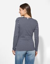 Longsleeve - Sierknopen - donkerblauw