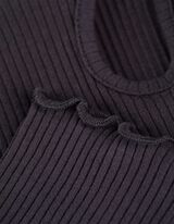 Hosszú ujjú felső - Bordázott - sötétszürke