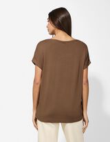 Tričko - Směs s visk&oacute;zou - svetle hneda