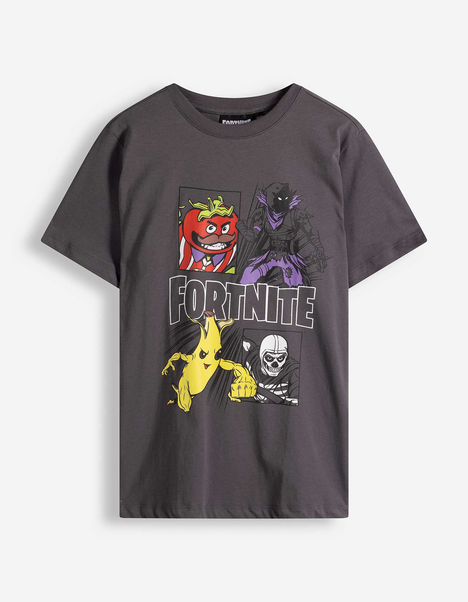 Tričko - Fortnite - Tmavě &scaron;ed&aacute;