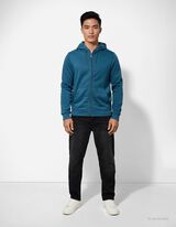 rozpinana bluza - kaptur z troczkiem - turkusowy