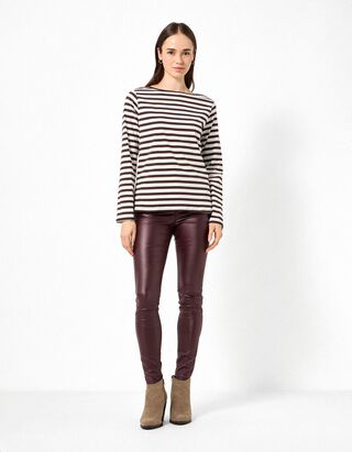 Longsleeve - Strepen - Donkerbruin