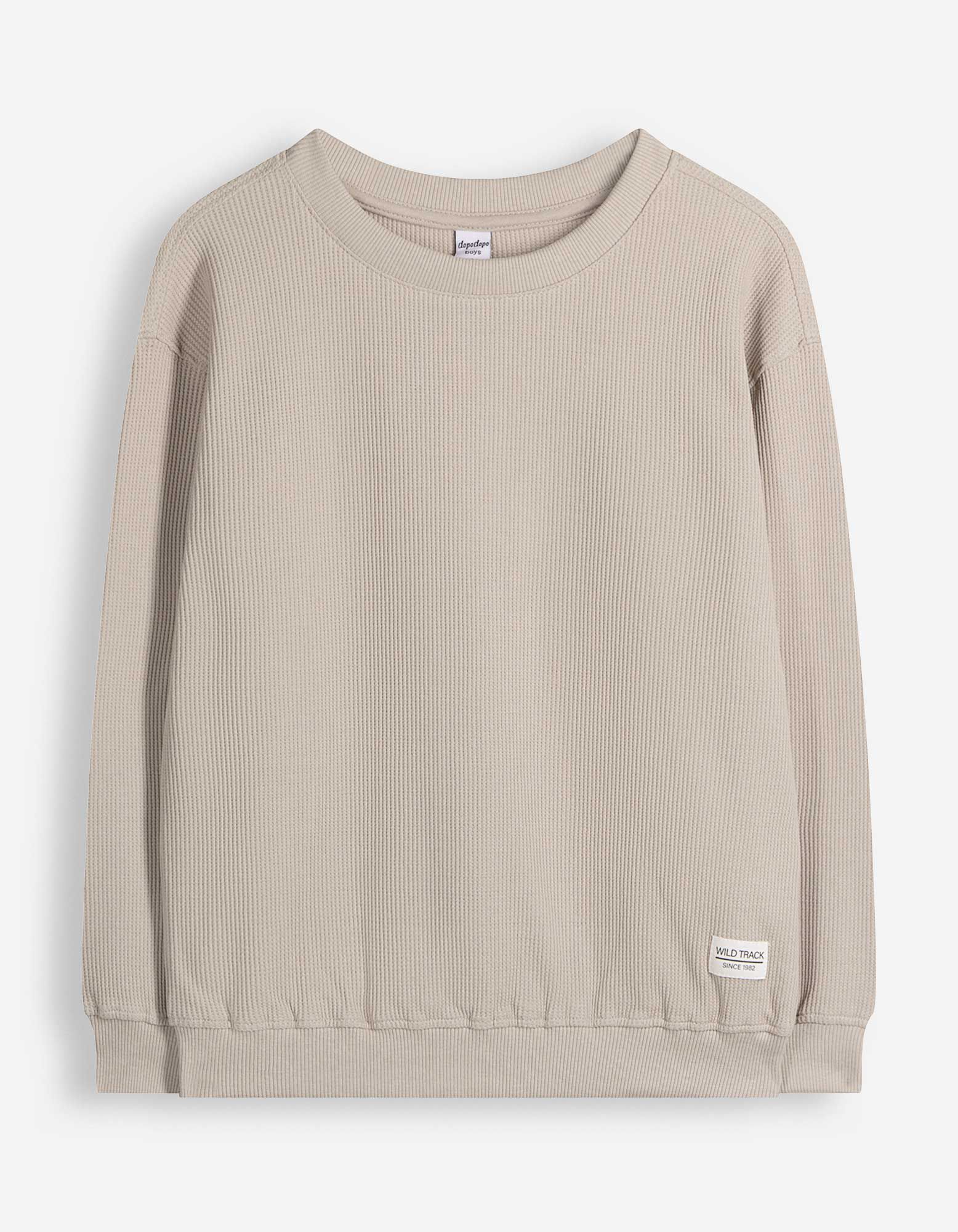 Sweater en broek set - Wafelstructuur - Beige