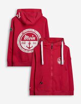 Propínací mikina - Potisk - cervena