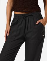 Hose - Leinen-Mix - Schwarz