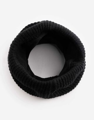 Rollkragenschal - einfarbig - Schwarz
