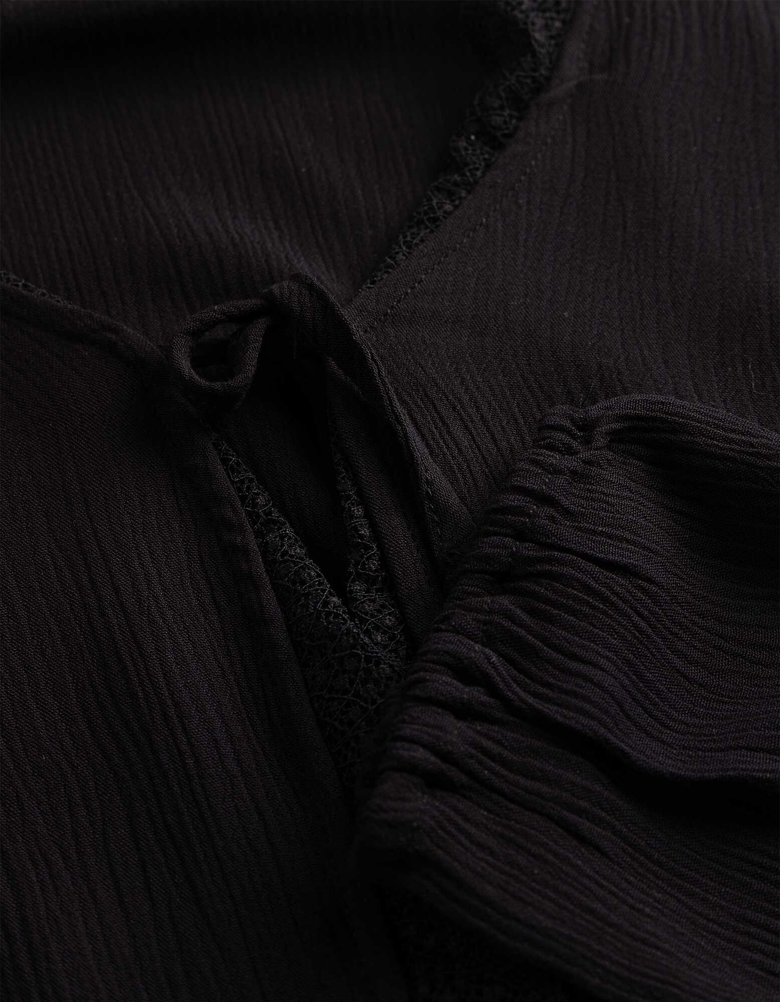 Bluse - Spitzenbesatz - schwarz