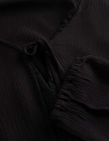 Bluse - Spitzenbesatz - schwarz