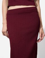 spódnica - rozcięcie z boku - ciemny czerwony