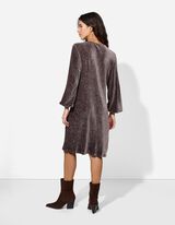 Jurk - Fluweel - donkerbruin