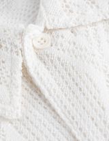 Košile - Perforovaný úplet - bílá