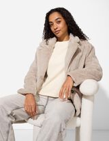 Mantel - Kunstfell - beige