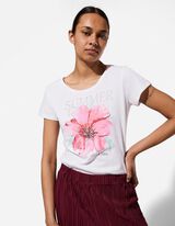 Tričko - Třpytiv&yacute; potisk - b&iacute;l&aacute;