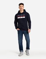 Hoodie - Vooropdruk - donkerblauw