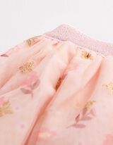 T&uuml;llrock - Allover-Print - rosa