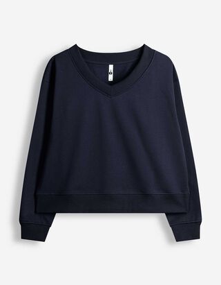 Sweatshirt - V-Ausschnitt - Dunkelblau